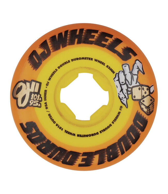 OJ WHEELS Double Duro Mini Combo Wheels Orange Yellow - 53mm 101a/95a