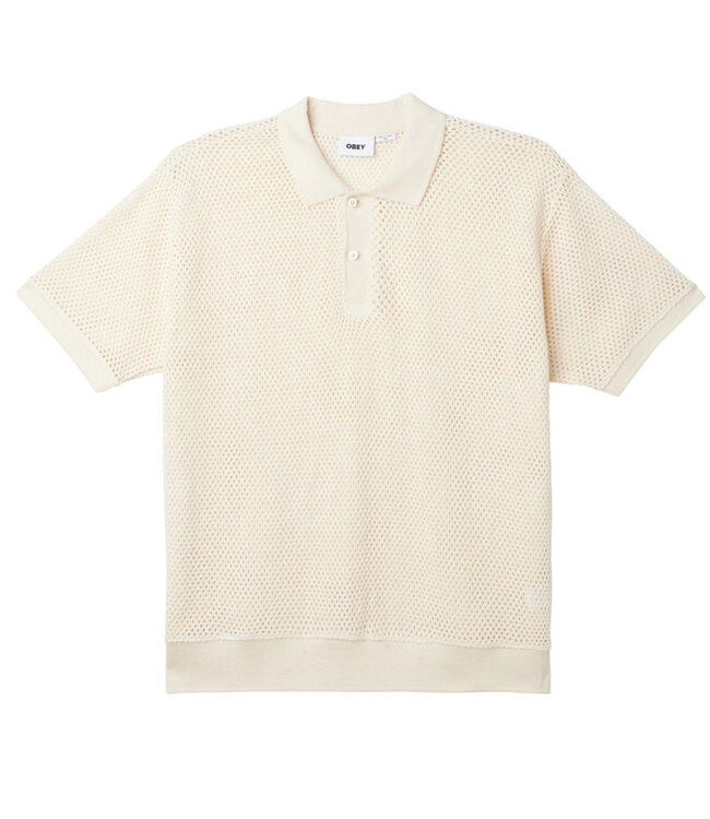OBEY Duke Mesh Polo Ss - Unbleached