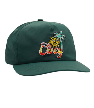 OBEY Tropical 5 Panel Nylon Snapbac - Dark Cedar