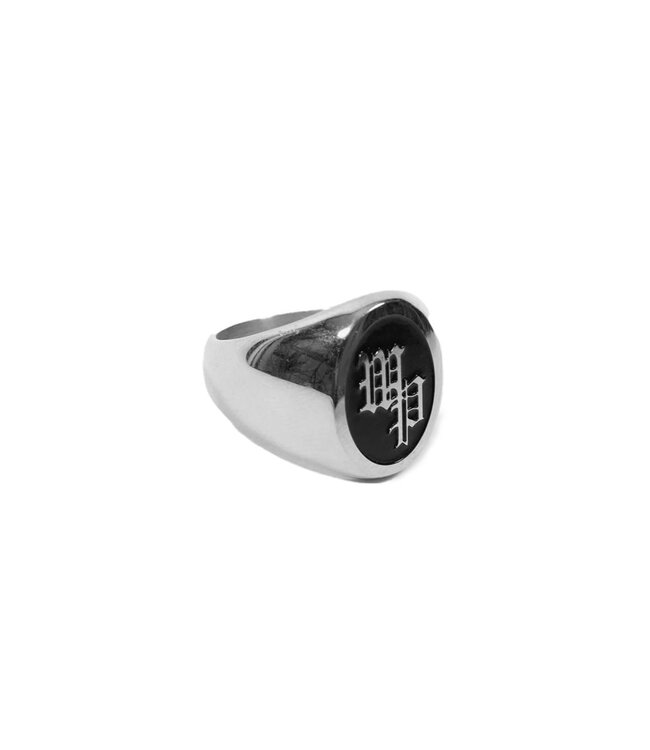 WASTED PARIS Signet Ring Signature - Silver/Black