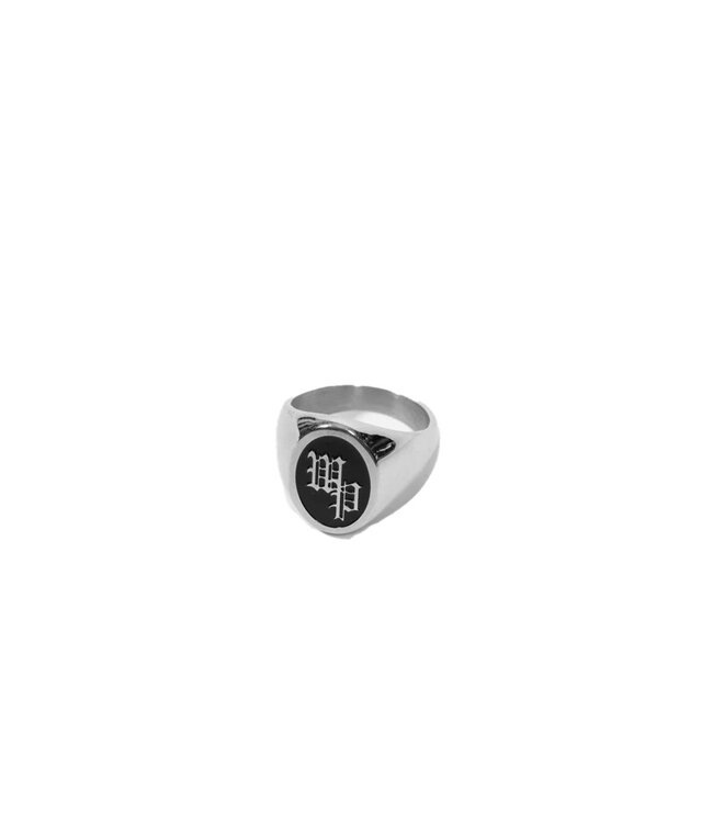WASTED PARIS Signet Ring Signature - Silver/Black