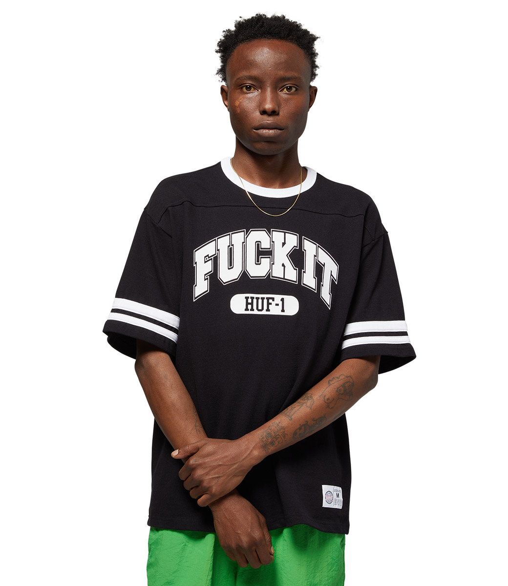HUF Fuck It Football Shirt Black I Skateshop.be Skateshop.be