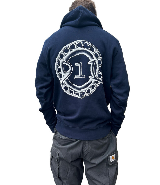 NINE ONE ONE Ring Logo Hoodie - Navy