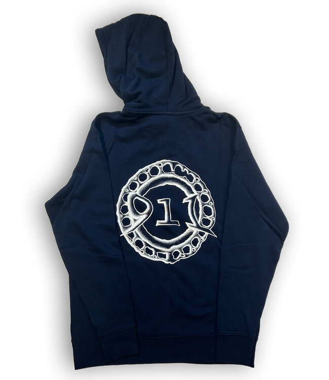 NINE ONE ONE Ring Logo Hoodie - Navy