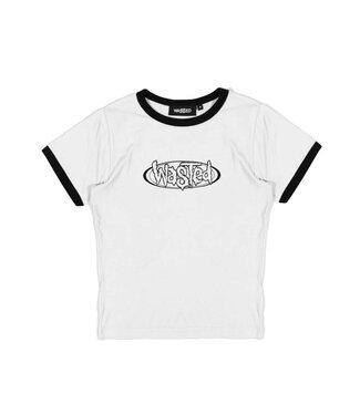 WASTED PARIS Wm T-Shirt Ringer Negative - White/Black