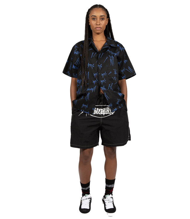 WASTED PARIS Shirt All Over Blind - Black/Ultra Blue