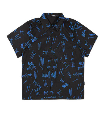 WASTED PARIS Shirt All Over Blind - Black/Ultra Blue