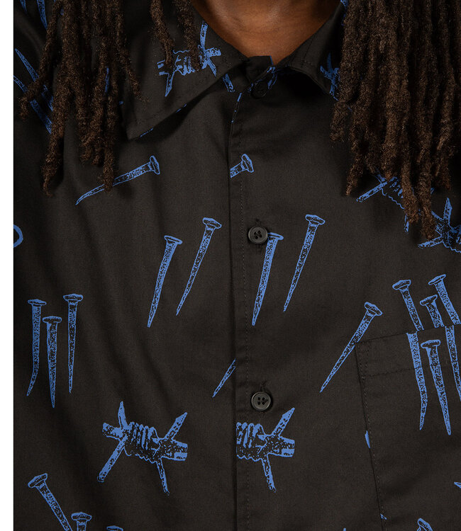 WASTED PARIS Shirt All Over Blind - Black/Ultra Blue