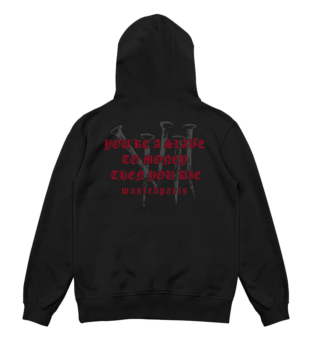 WASTED PARIS Hoodie Zip Stake - Black
