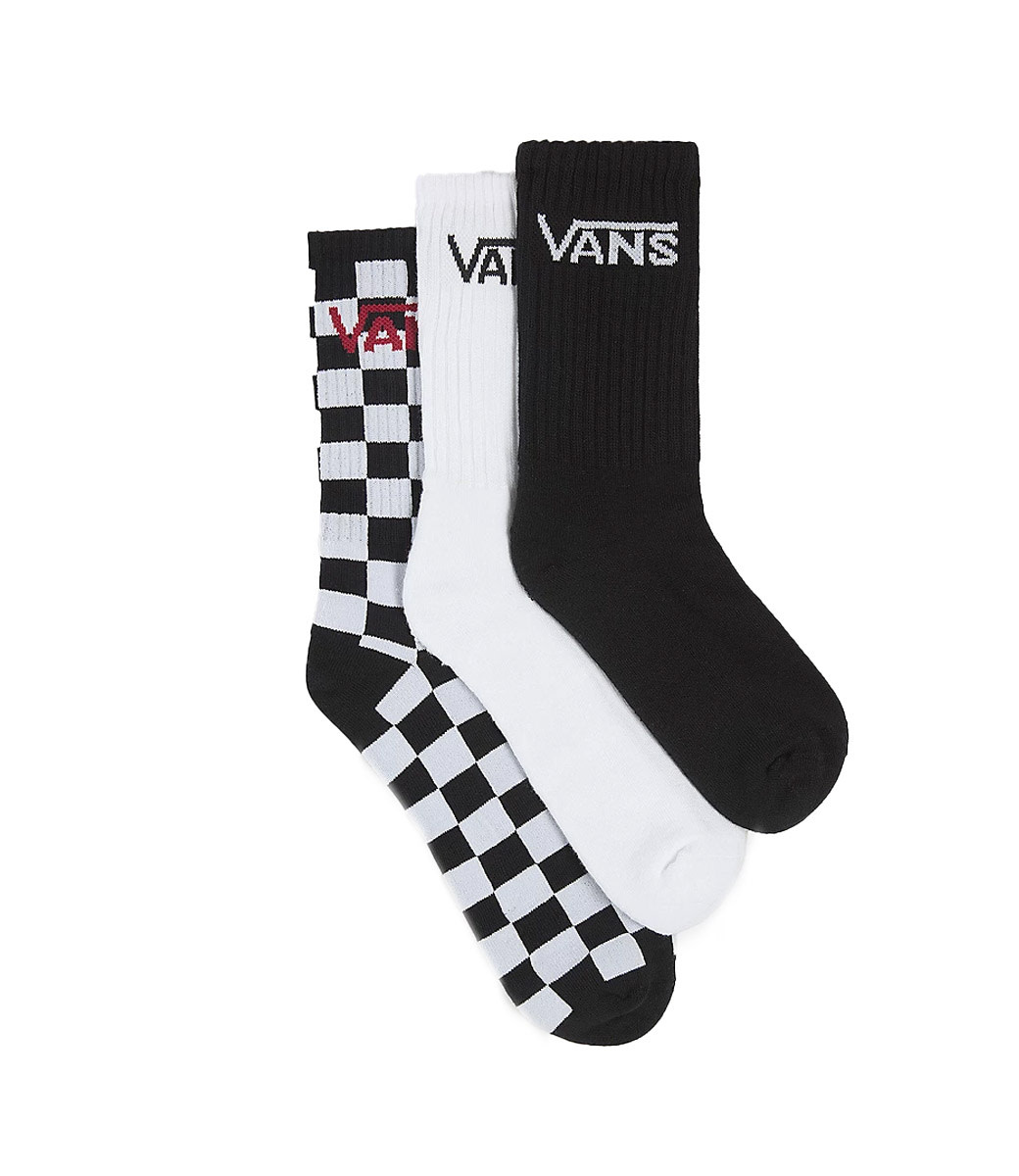 VANS Classic Vans Crew Sock Youth - Black/White/Checker