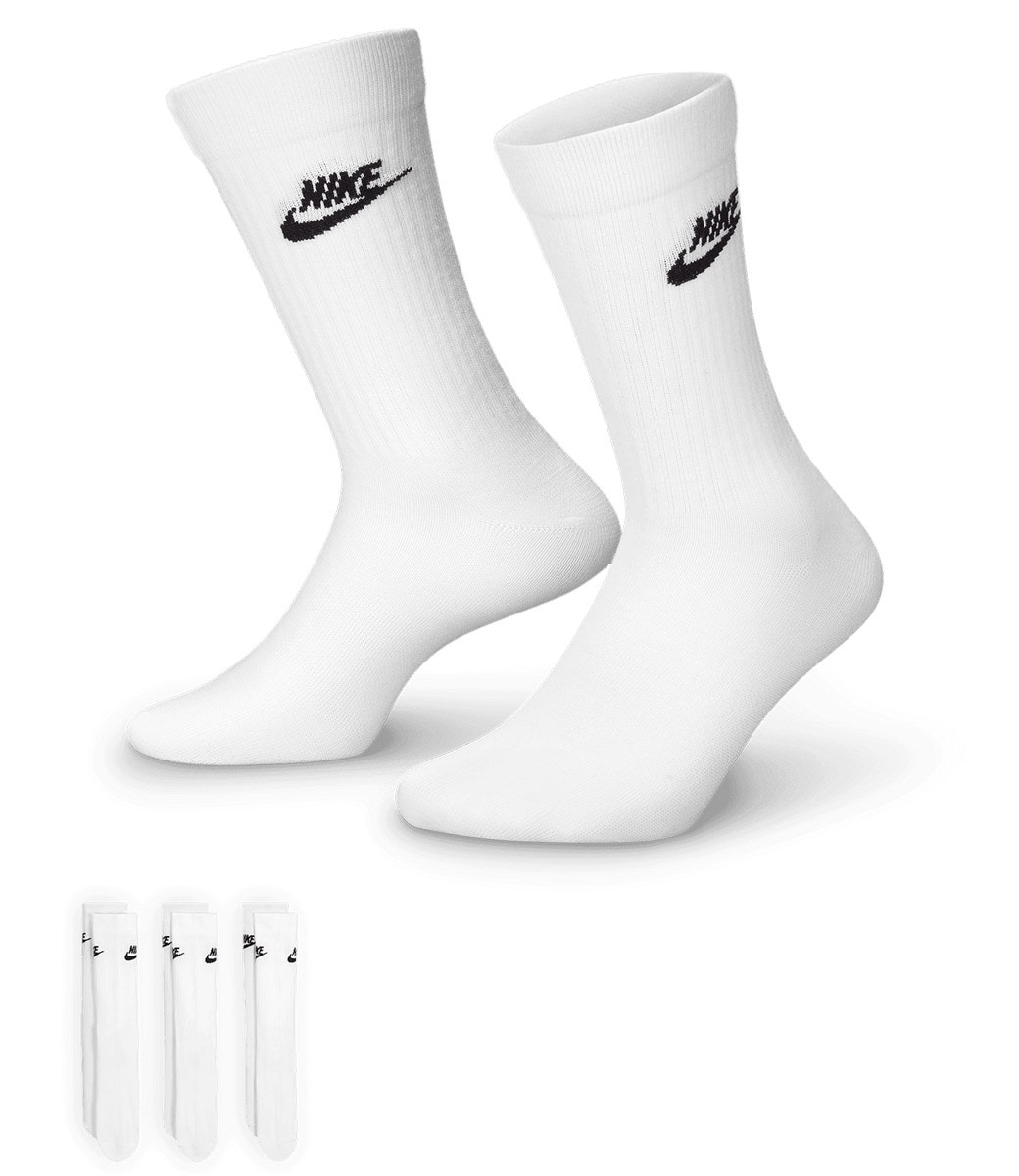 NIKE SB Essential Crew Socks - White/Black