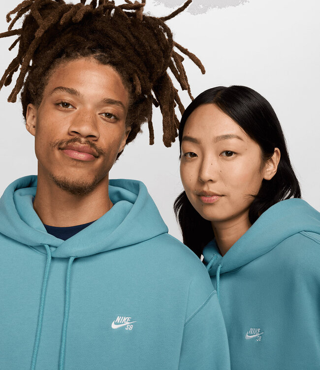 NIKE SB Ess. Logo Po Hoodie - Denim Turq/White