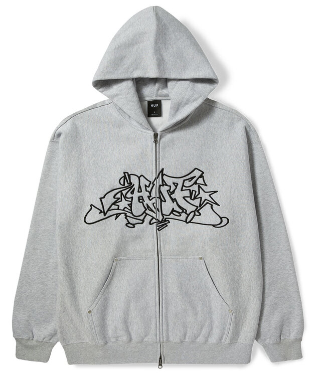 HUF Outlines Heavy Weight F/Z Fleece - Heather Grey