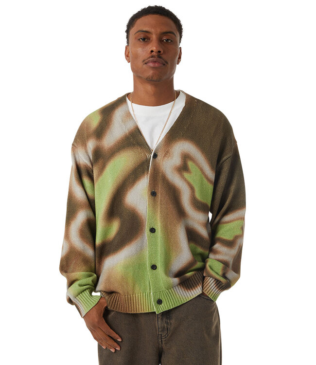 HUF カーディガン Huf Space Dust Cardigan - Mud I Skateshop.Be