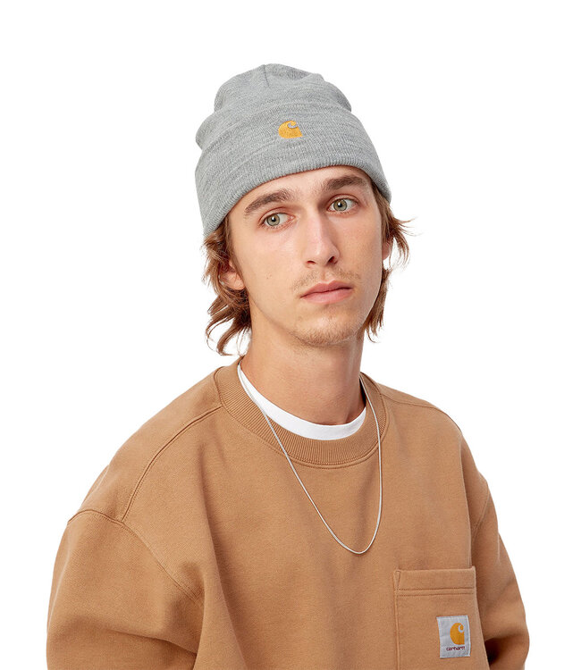 CARHARTT WIP Chase Beanie - Grey Heather/Gold