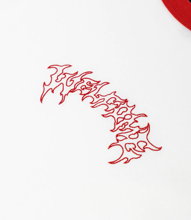 WELCOME Barb S/S Ringer Tee - White/Red