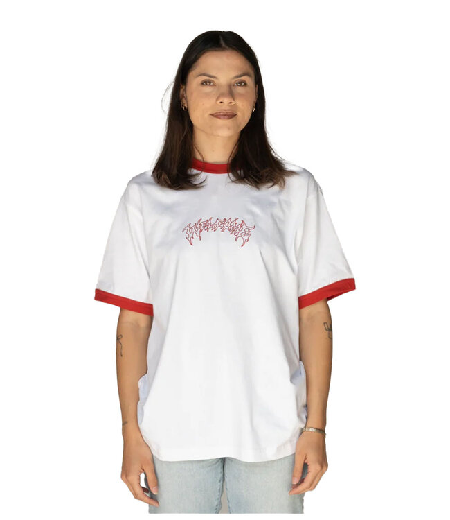 WELCOME Barb S/S Ringer Tee - White/Red