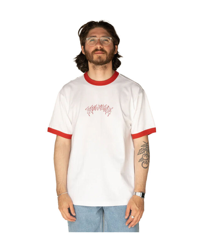 WELCOME Barb S/S Ringer Tee - White/Red