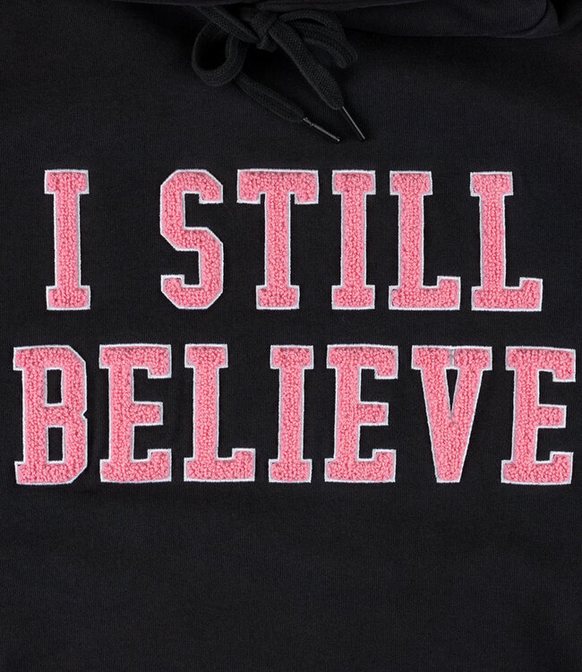 WELCOME Believe Pigment-Dyed Hoodie - Black