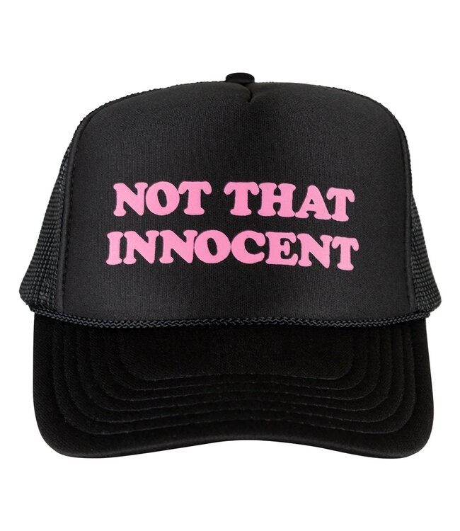 WELCOME Innocent Puff-Print Trucker Hat - Black