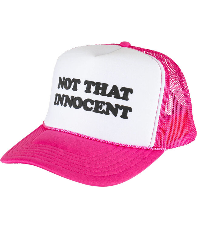 WELCOME Innocent Puff-Print Trucker Hat - Pink