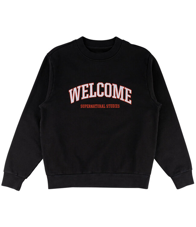 WELCOME Student Embroidered Pigment Dyed Crew - Black