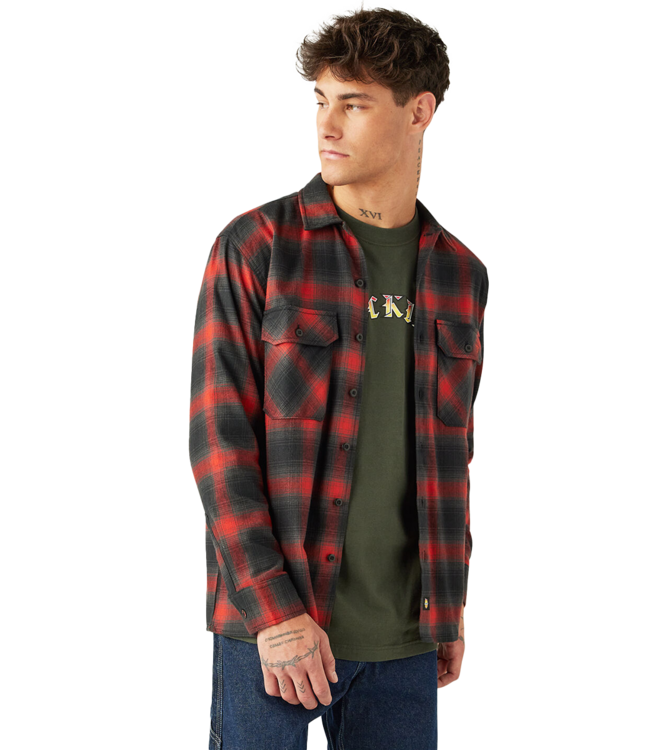 DICKIES Dickies X Spitfire Flannel Ls Shirt - Red Ochre