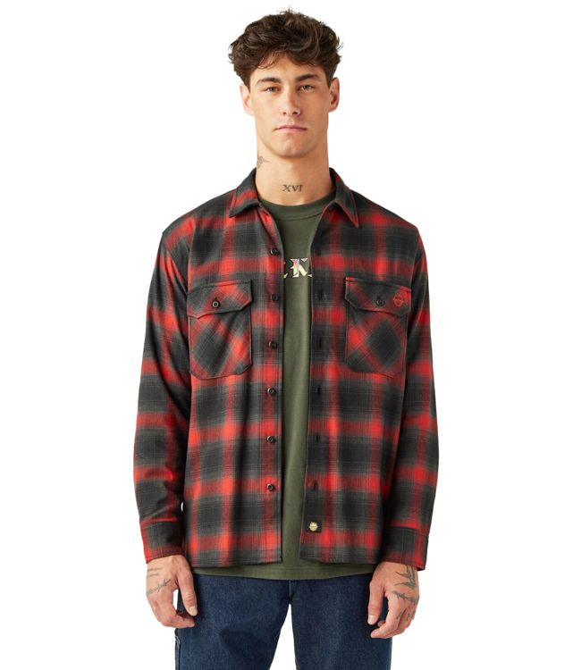 DICKIES Dickies X Spitfire Flannel Ls Shirt - Red Ochre