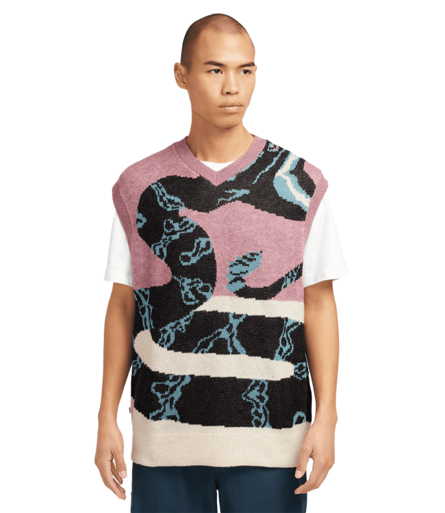 NIKE SB Sweater Snake Vest - Plum Dust