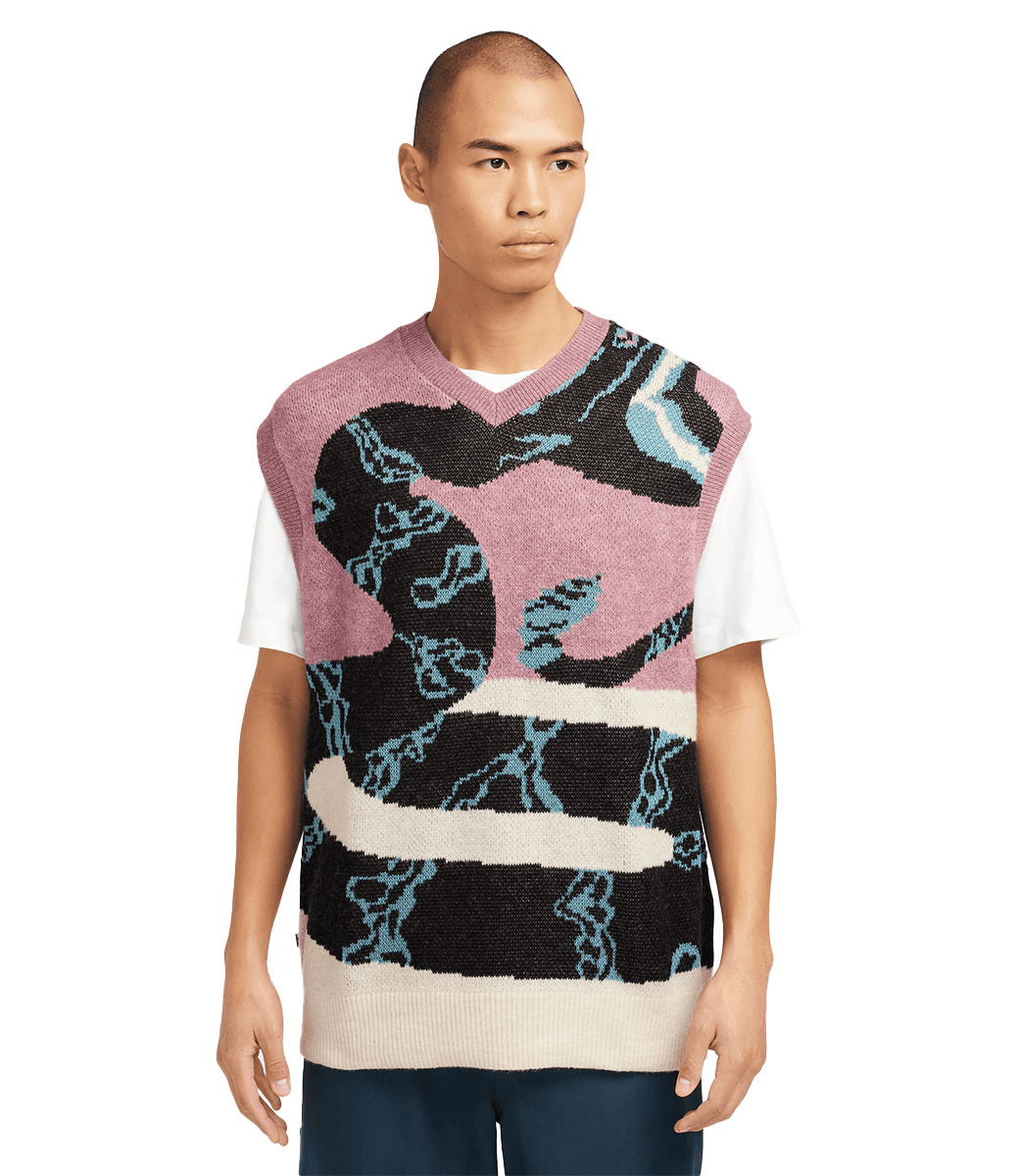 NIKE SB Sweater Snake Vest - Plum Dust