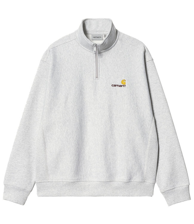 CARHARTT WIP Half Zip American Script Sweat - Ash Heather