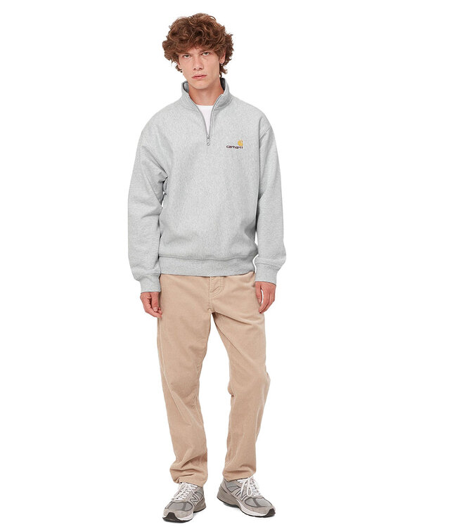 CARHARTT WIP Half Zip American Script Sweat - Ash Heather