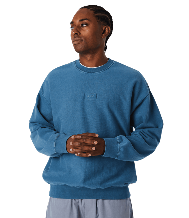 HUF Mason Crewneck Fleece - Oil Blue