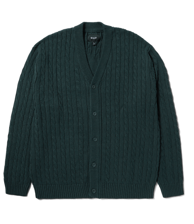 HUF Tt Jacquard Cardigan - Hunter Green