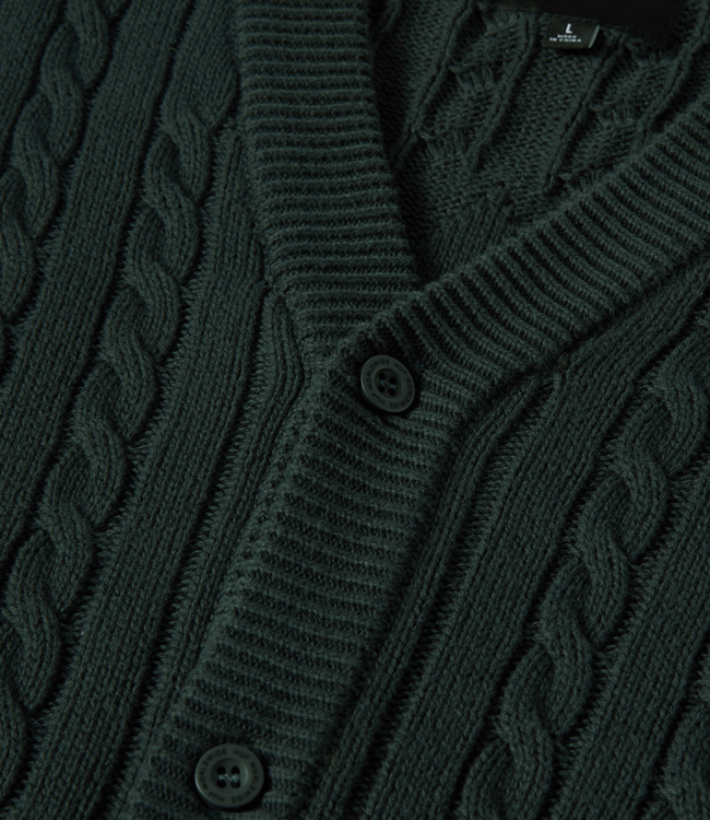 HUF Tt Jacquard Cardigan - Hunter Green