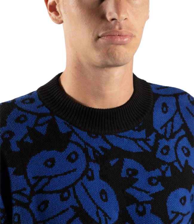 WASTED PARIS Acid Allover Sweater - Arena Blue/Black