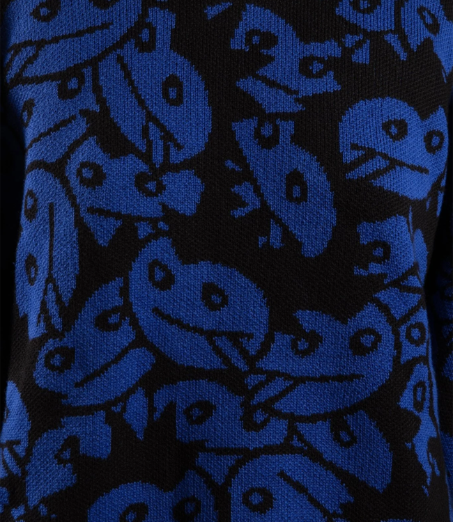 WASTED PARIS Acid Allover Sweater - Arena Blue/Black