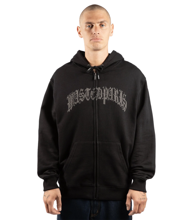 WASTED PARIS Chrome Zip Hoodie - Black