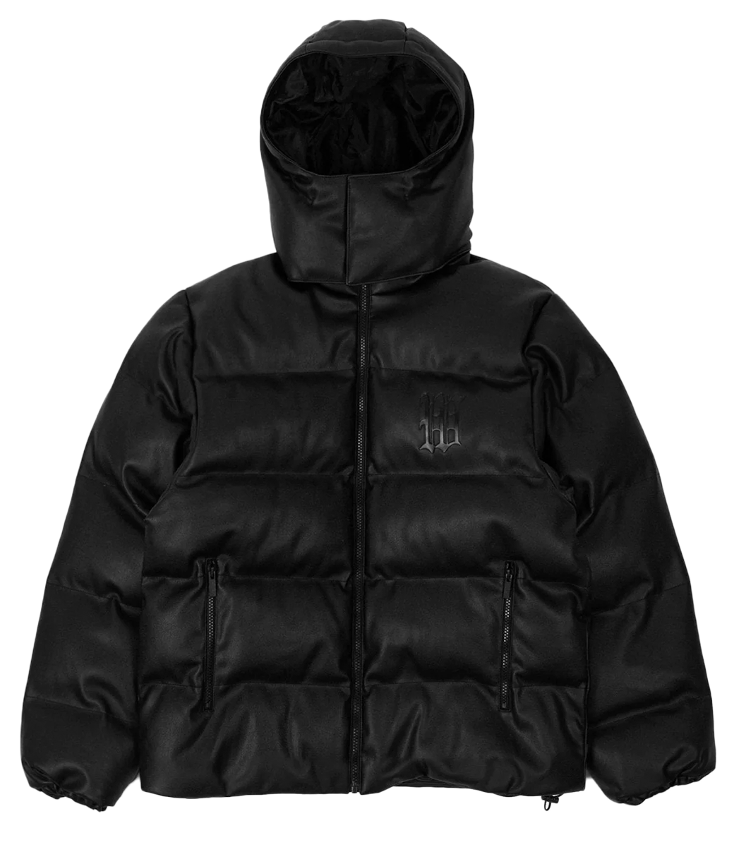 WASTED PARIS Kingdom Hooded Puffer Jacket - Black