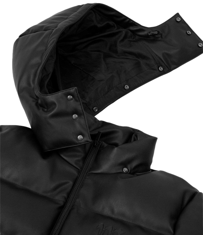 WASTED PARIS Kingdom Hooded Puffer Jacket - Black