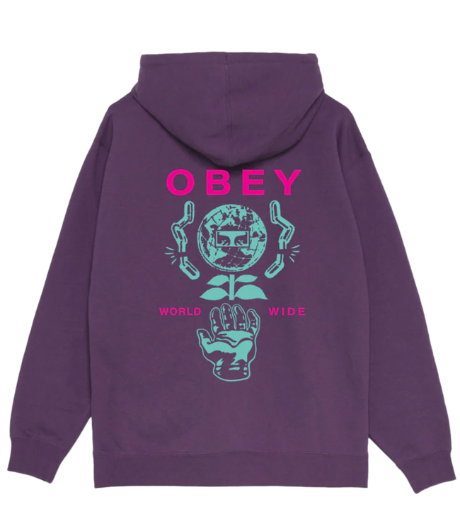 OBEY Helping Hand Hoodie - Plum Perfect