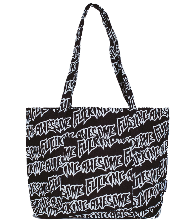 FUCKING AWESOME Aop Stamp Logo Tote Bag - Black/White