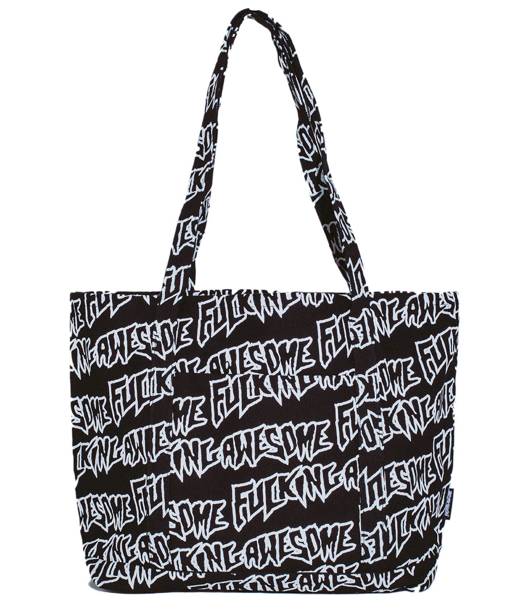 FUCKING AWESOME Aop Stamp Logo Tote Bag - Black/White