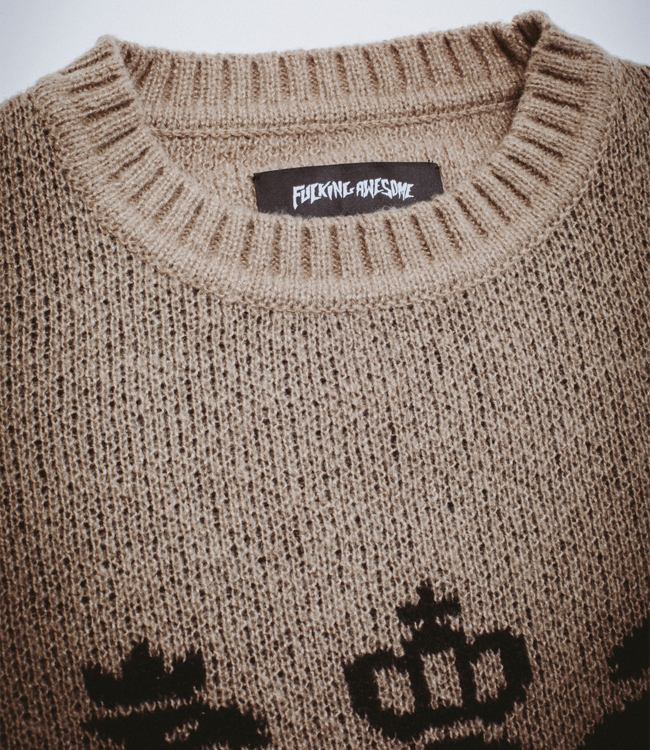 FUCKING AWESOME Crest Sweater - Brown