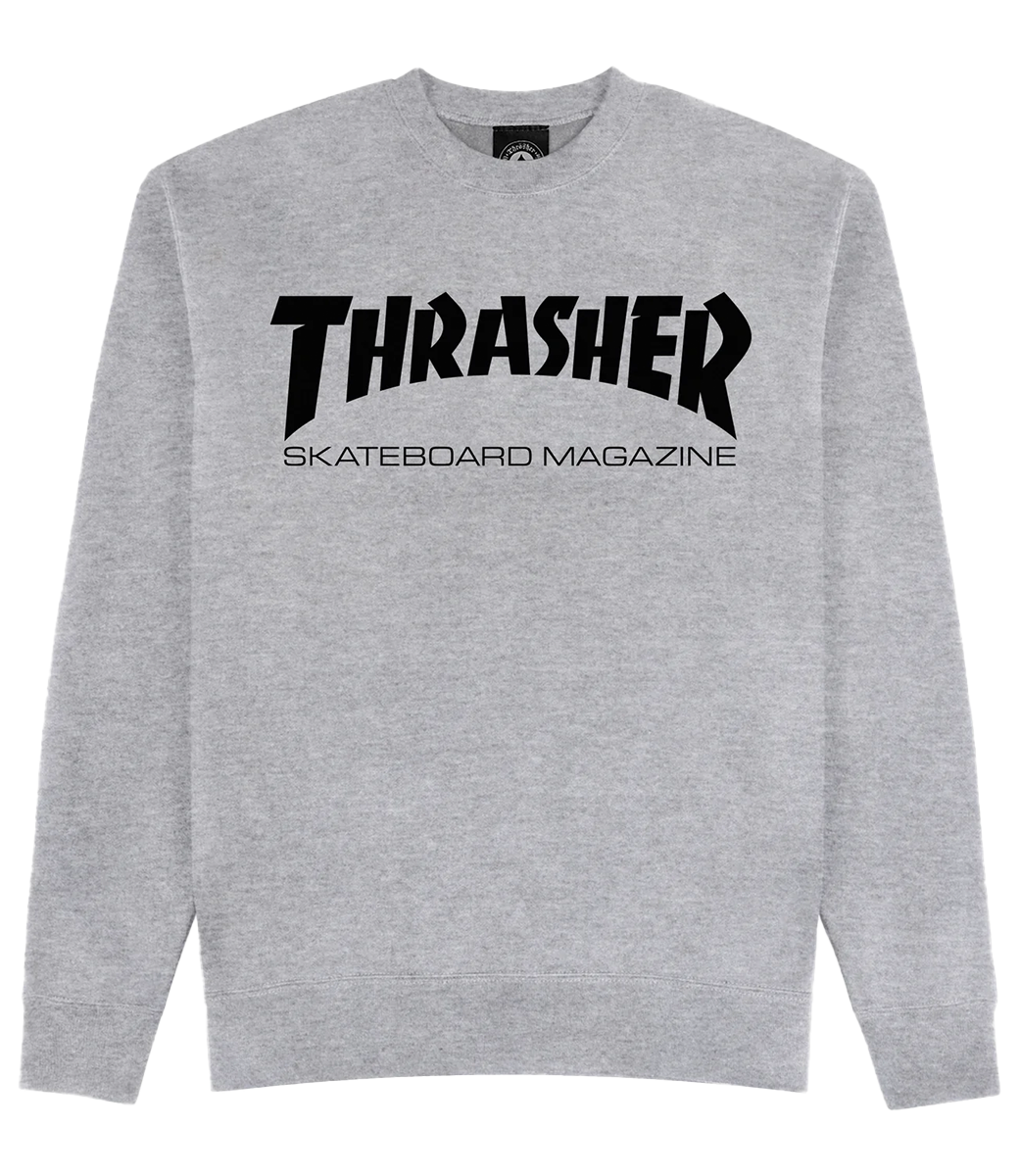 THRASHER Thrasher Skate Mag Crew - Grey - Skateshop.be