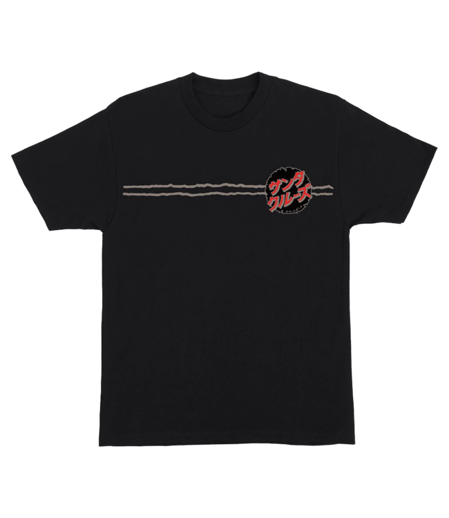 SANTA CRUZ Godzilla Destroyer Stripes T-Shirt - Black