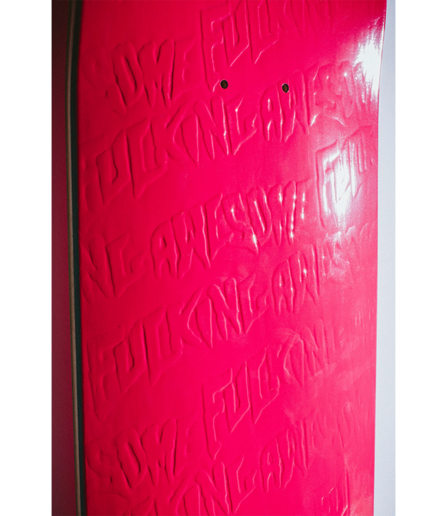 FUCKING AWESOME Pink Stamp Embossed Deck
