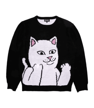 RIPNDIP Lord Nermal Flippy Knitty Sweater - Black RIPNDIP Lord Nermal Flippy Knitty Sweater - Black