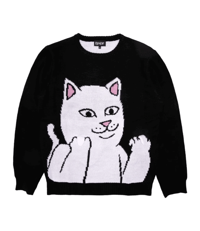 RIPNDIP Lord Nermal Flippy Knitty Sweater - Black
