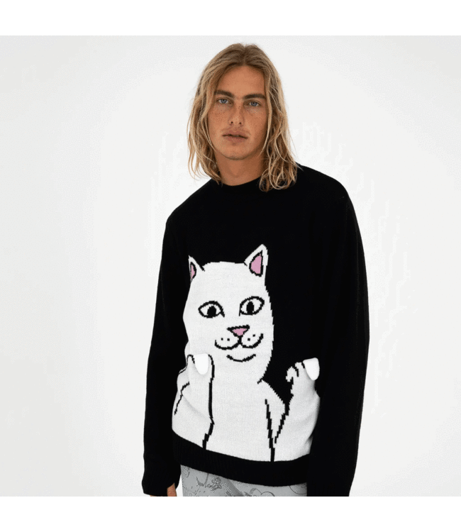 RIPNDIP Lord Nermal Flippy Knitty Sweater - Black